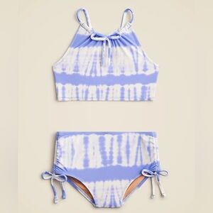 Crewcuts Girls Tie Dye Bow Tie 2 Piece Swimsuit, 6, Blue/ White